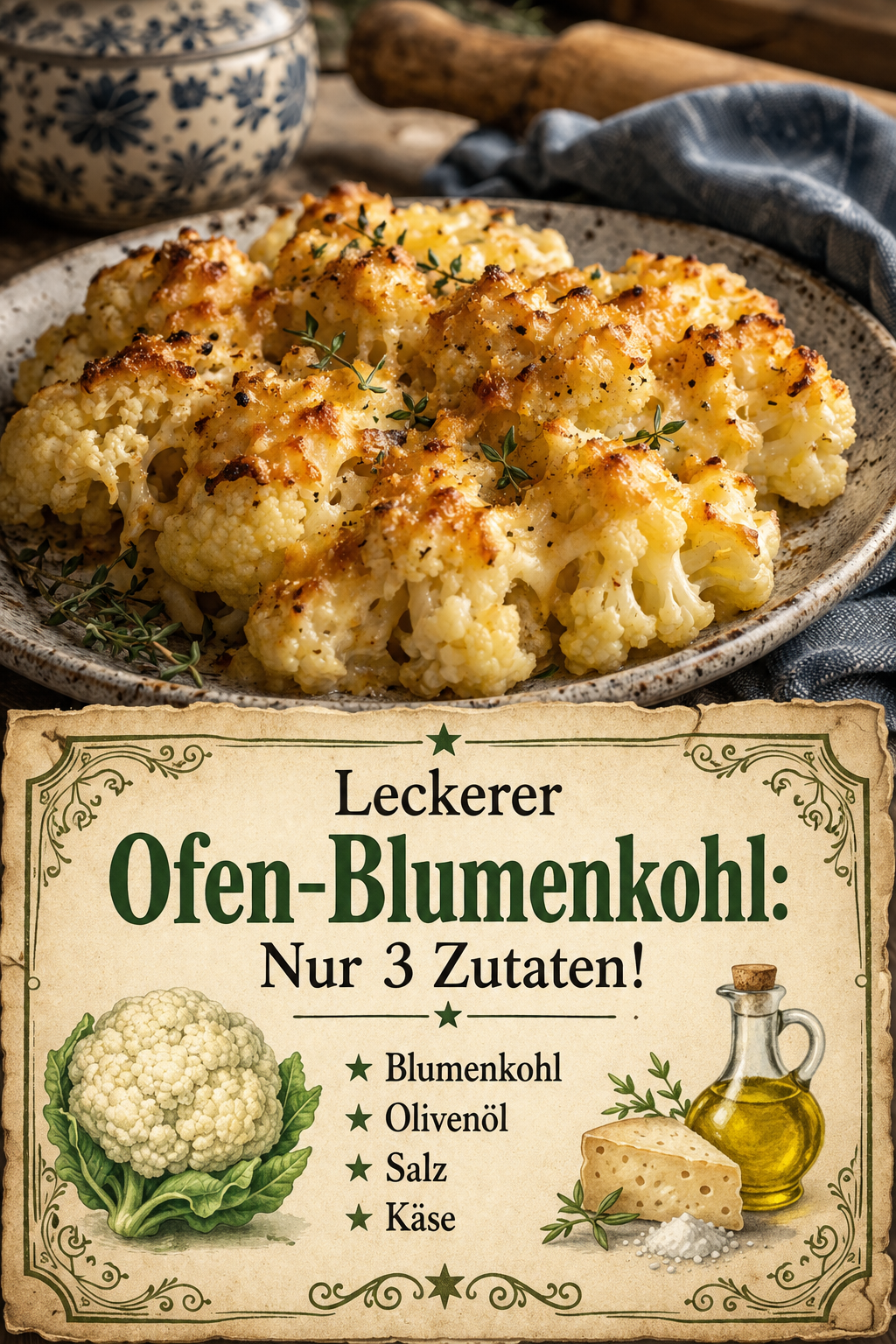 Leckerer Ofen-Blumenkohl: Nur 3 Zutaten!