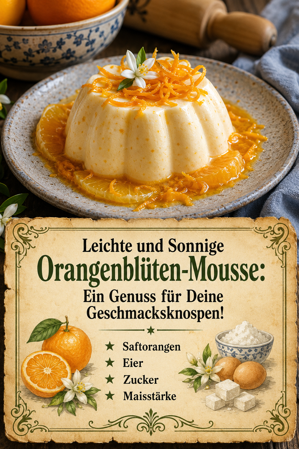 Leichte und Sonnige Orangenblüten-Mousse: Ein Genuss für Deine Geschmacksknospen!