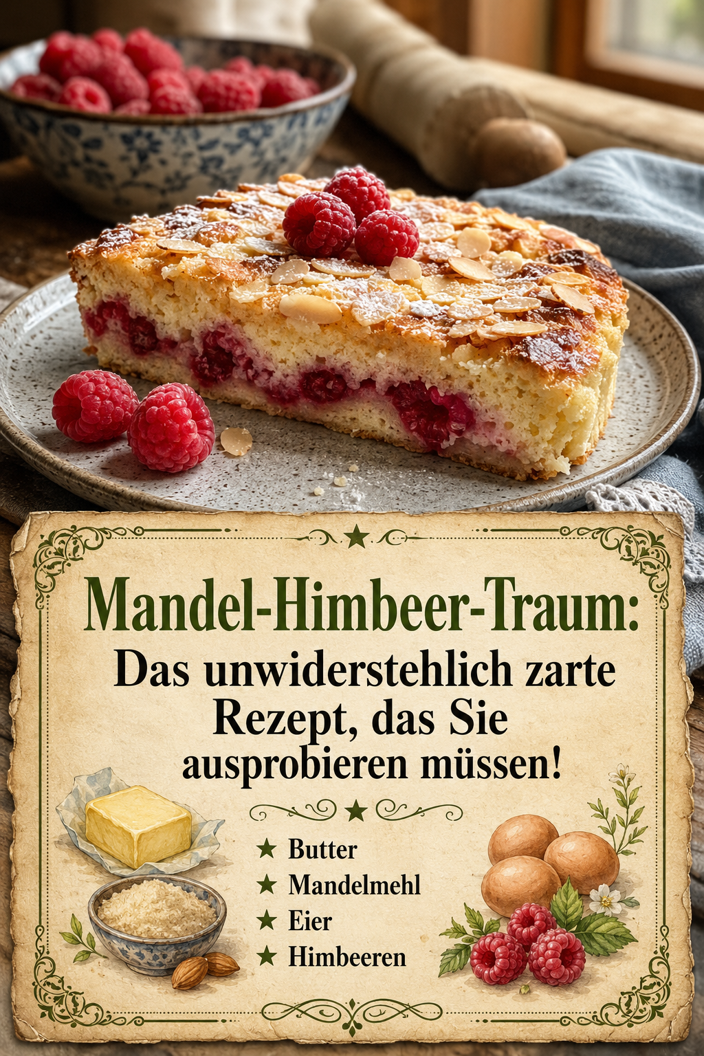 Mandel-Himbeer-Traum: Das unwiderstehlich zarte Rezept, das Sie ausprobieren müssen!