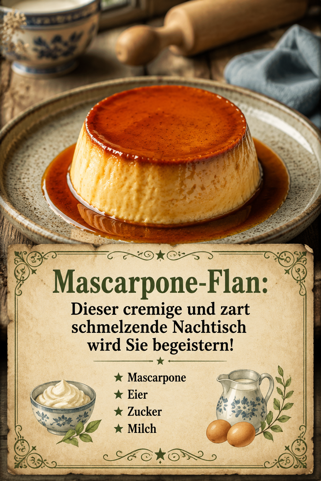 Mascarpone-Flan: Dieser cremige und zart schmelzende Nachtisch wird Sie begeistern!