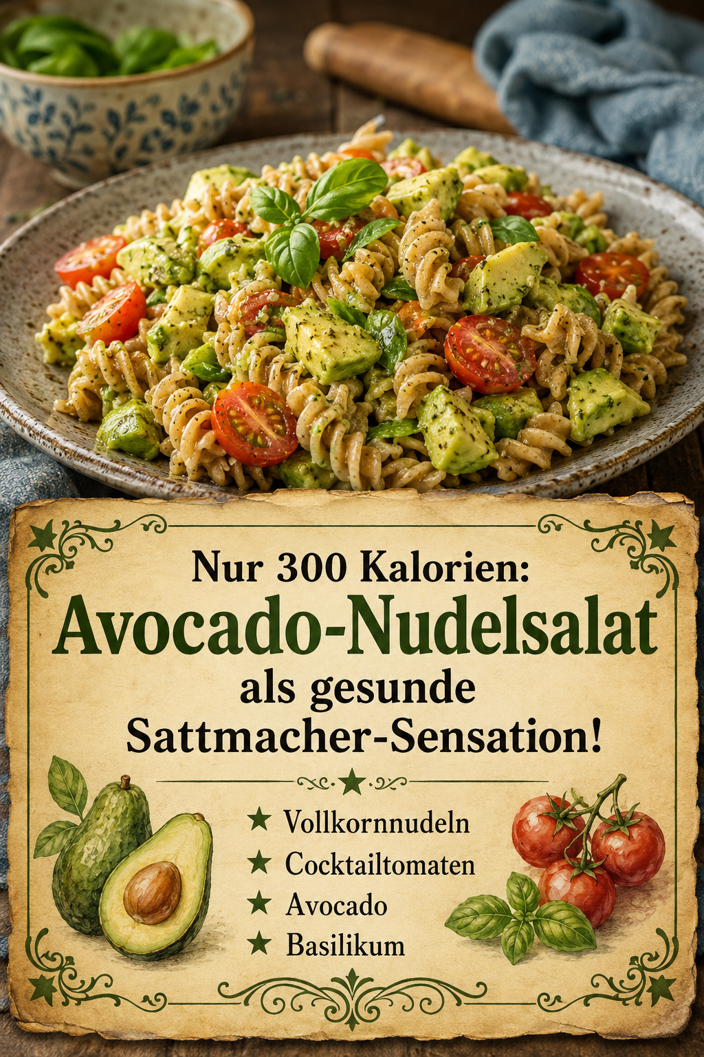 Nur 300 Kalorien: Avocado-Nudelsalat als gesunde Sattmacher-Sensation!