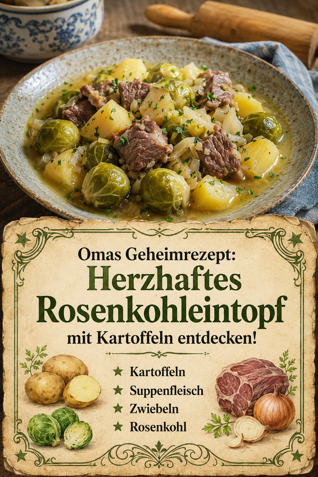 Omas Geheimrezept: Herzhaftes Rosenkohleintopf mit Kartoffeln entdecken!