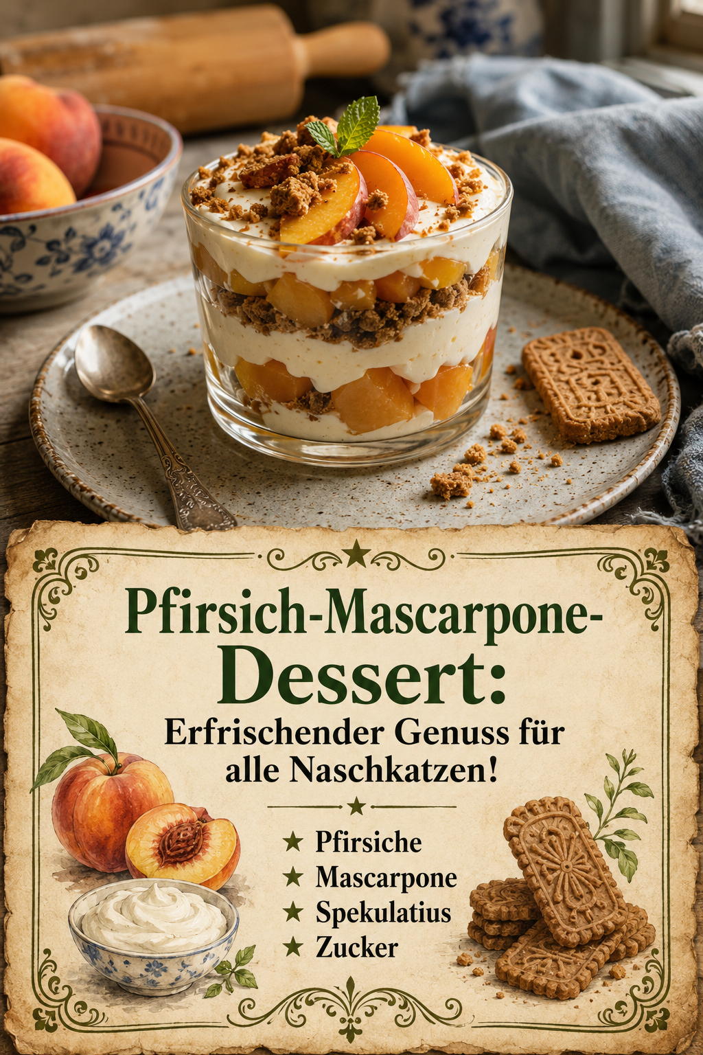 Pfirsich-Mascarpone-Dessert: Erfrischender Genuss für alle Naschkatzen!