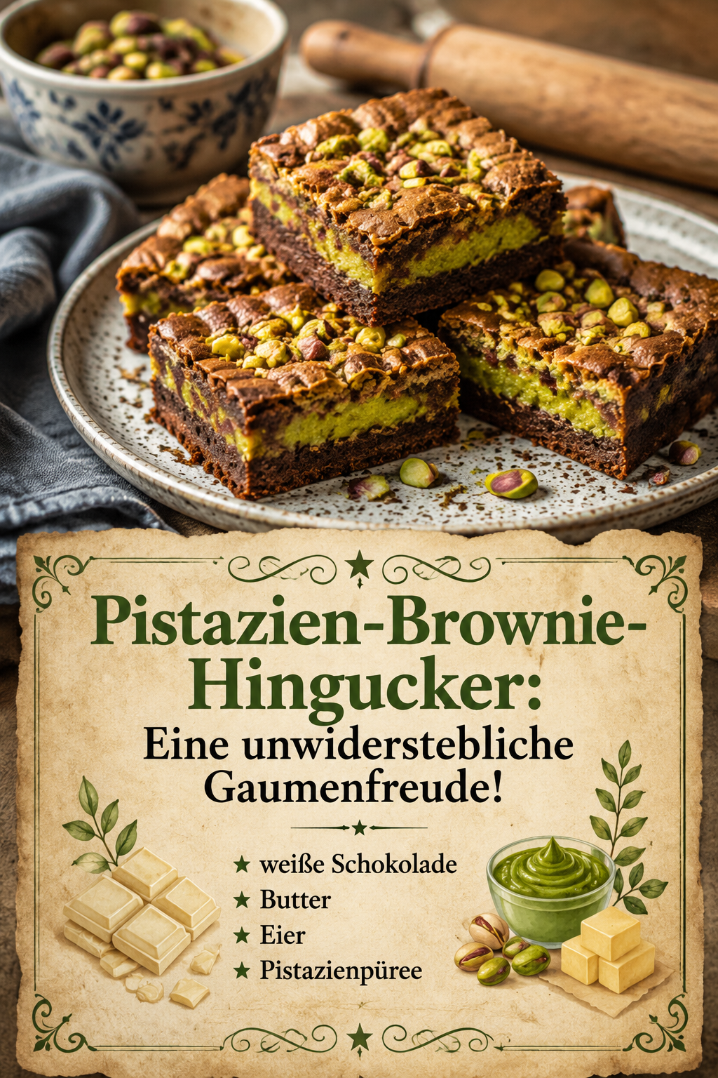 Pistazien-Brownie-Hingucker: Eine unwiderstehliche Gaumenfreude!