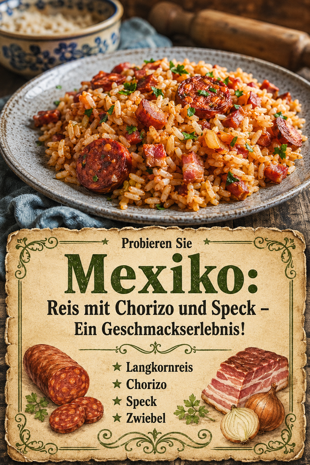 Probieren Sie Mexiko: Reis mit Chorizo und Speck – Ein Geschmackserlebnis!