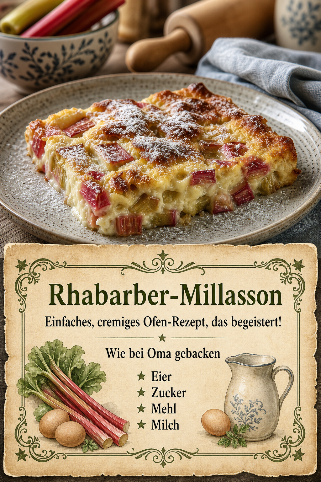Rhabarber-Millasson: Einfaches, cremiges Ofen-Rezept, das begeistert!