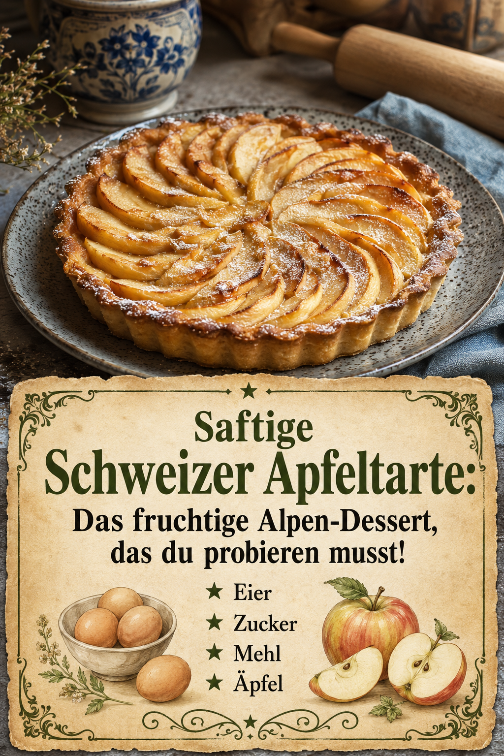 Saftige Schweizer Apfeltarte: Das fruchtige Alpen-Dessert, das du probieren musst!