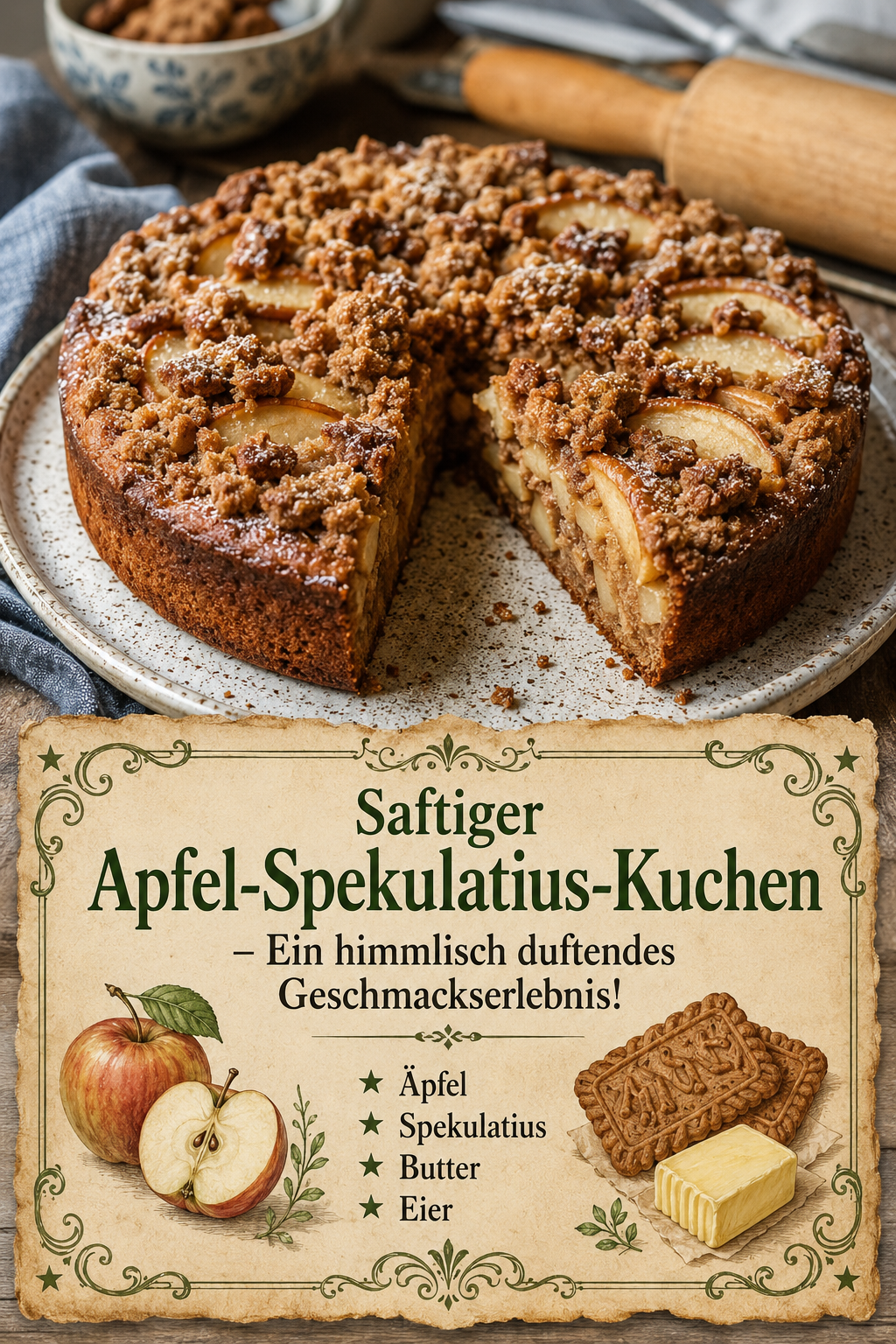 Saftiger Apfel-Spekulatius-Kuchen – Ein himmlisch duftendes Geschmackserlebnis!