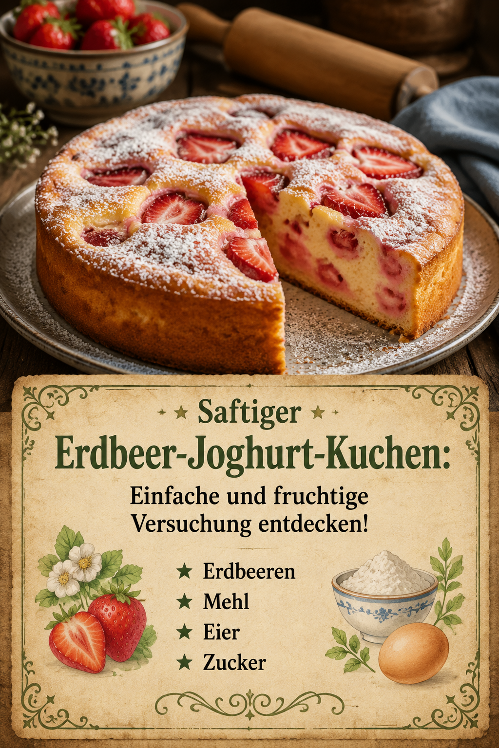 Saftiger Erdbeer-Joghurt-Kuchen: Einfache und fruchtige Versuchung entdecken!