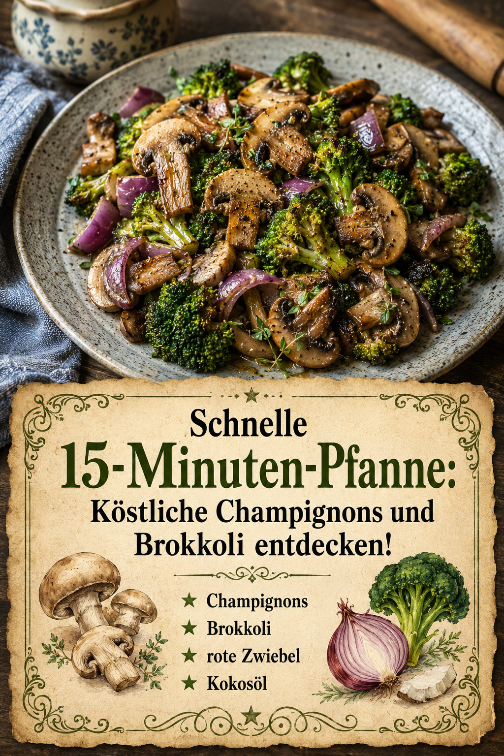 Schnelle 15-Minuten-Pfanne: Köstliche Champignons und Brokkoli entdecken!