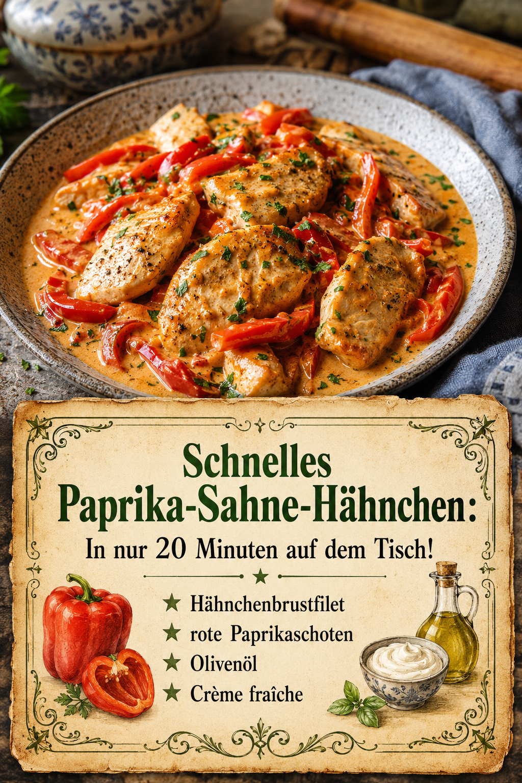 Schnelles Paprika-Sahne-Hähnchen: In nur 20 Minuten auf dem Tisch!