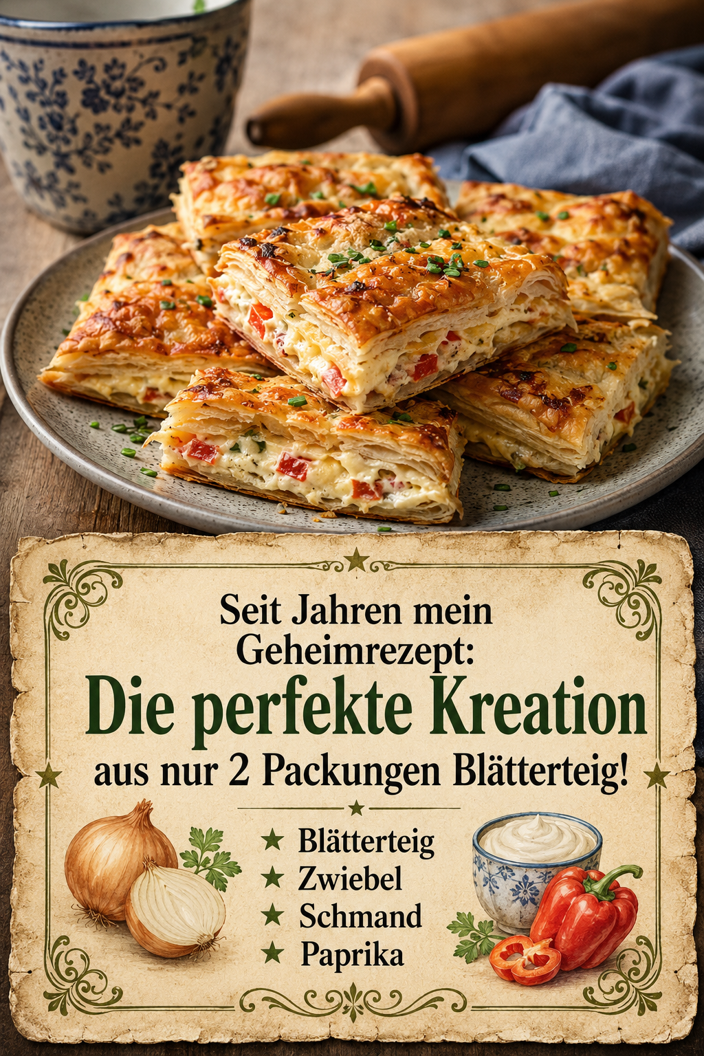 Seit Jahren mein Geheimrezept: Die perfekte Kreation aus nur 2 Packungen Blätterteig!