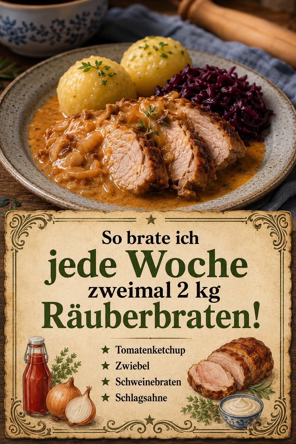 So brate ich jede Woche zweimal 2 kg Räuberbraten!