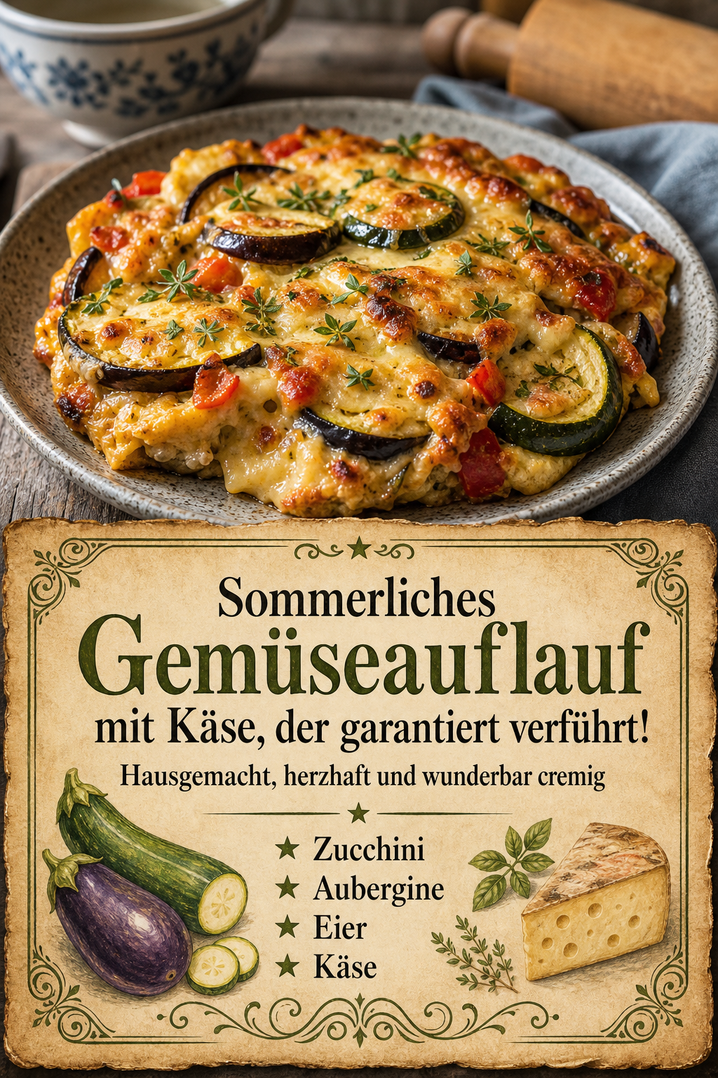 Sommerliches Gemüseauflauf mit Käse, der garantiert verführt!