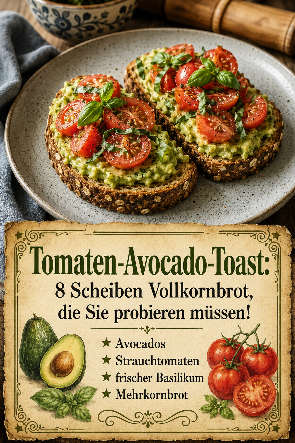 Tomaten-Avocado-Toast: 8 Scheiben Vollkornbrot, die Sie probieren müssen!