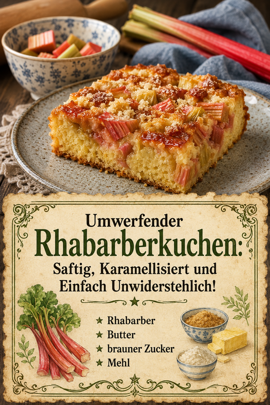 Umwerfender Rhabarberkuchen: Saftig, Karamellisiert und Einfach Unwiderstehlich!