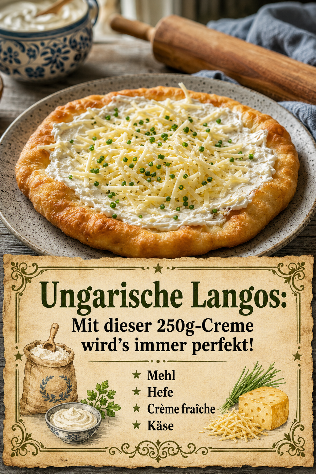 Ungarische Langos: Mit dieser 250g-Creme wird's immer perfekt!