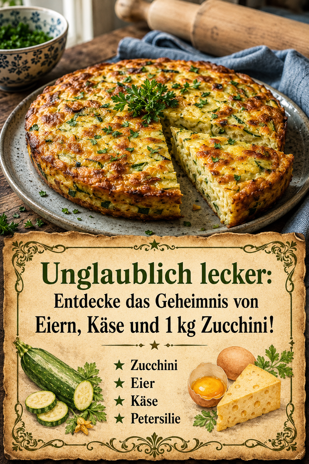 Unglaublich lecker: Entdecke das Geheimnis von Eiern, Käse und 1 kg Zucchini!