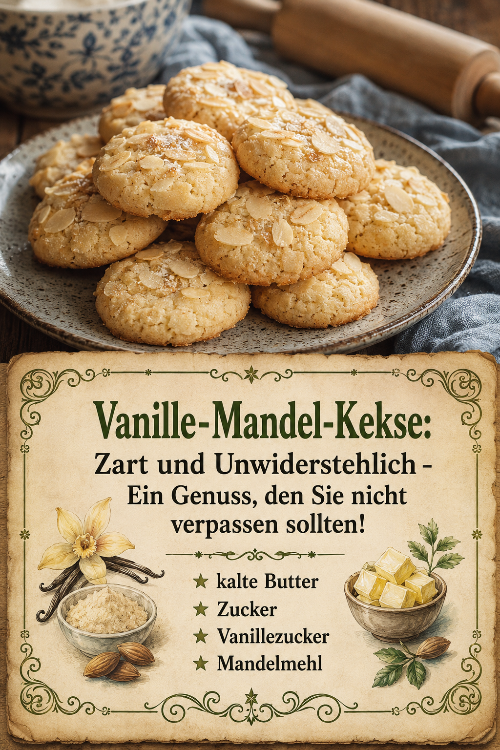 Vanille-Mandel-Kekse: Zart und Unwiderstehlich - Ein Genuss, den Sie nicht verpassen sollten!