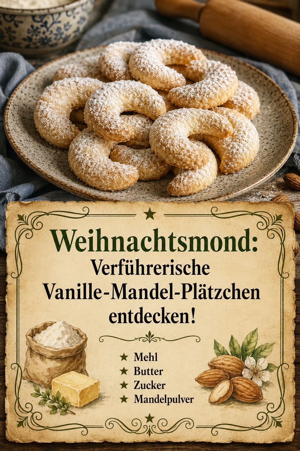 Weihnachtsmond: Verführerische Vanille-Mandel-Plätzchen entdecken!
