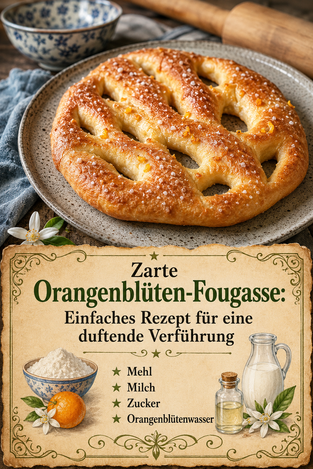 Zarte Orangenblüten-Fougasse: Einfaches Rezept für eine duftende Verführung