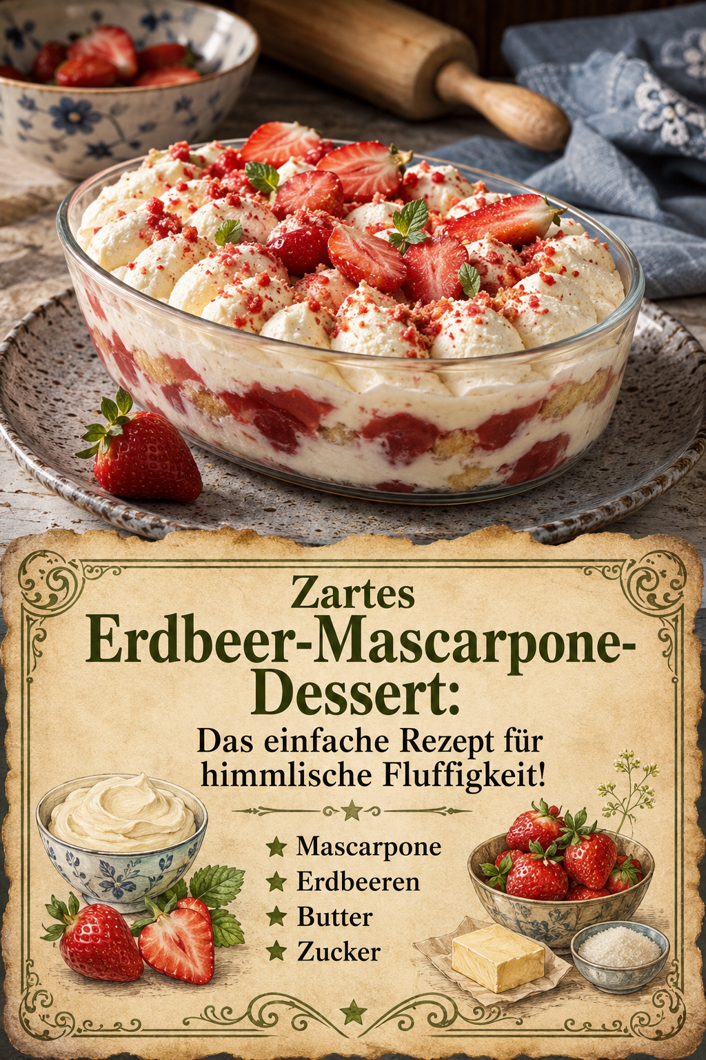 Zartes Erdbeer-Mascarpone-Dessert: Das einfache Rezept für himmlische Fluffigkeit!