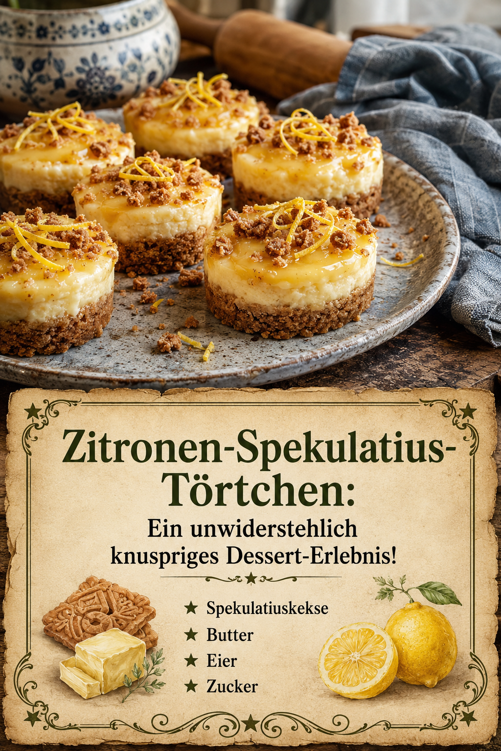 Zitronen-Spekulatius-Törtchen: Ein unwiderstehlich knuspriges Dessert-Erlebnis!