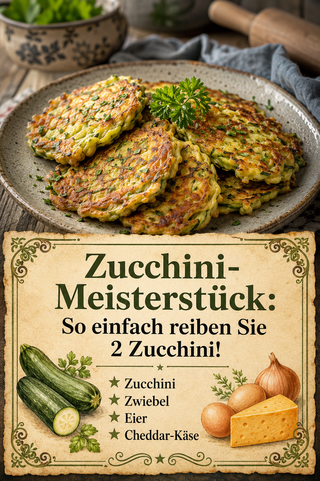 Zucchini-Meisterstück: So einfach reiben Sie 2 Zucchini!