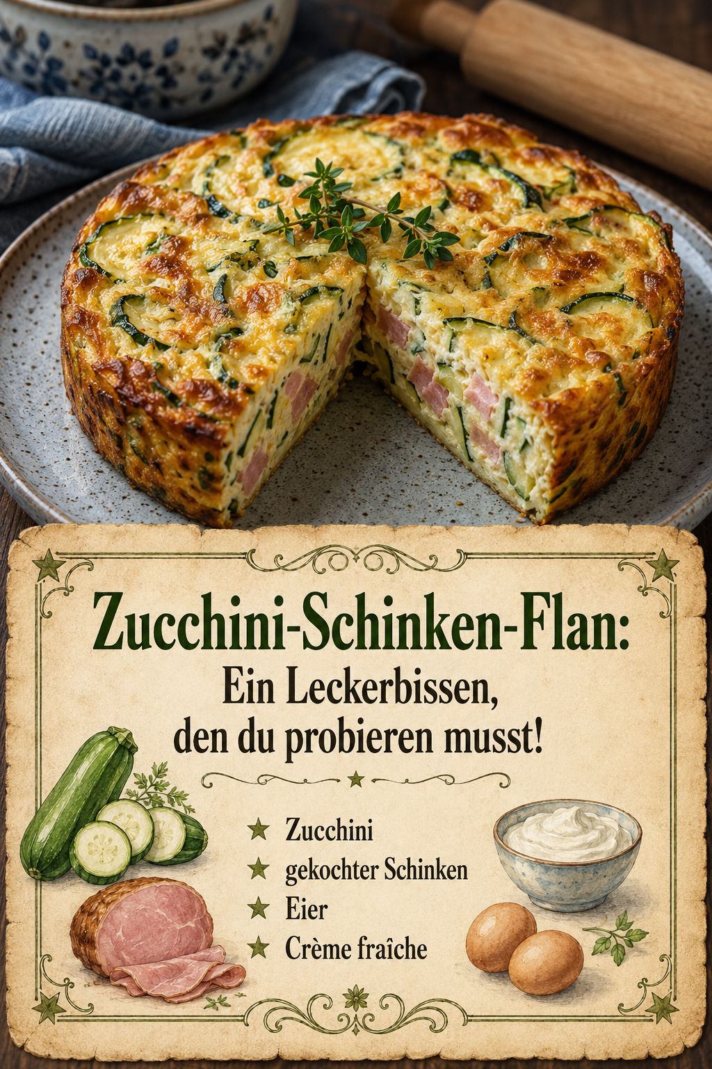 Zucchini-Schinken-Flan: Ein Leckerbissen, den du probieren musst!