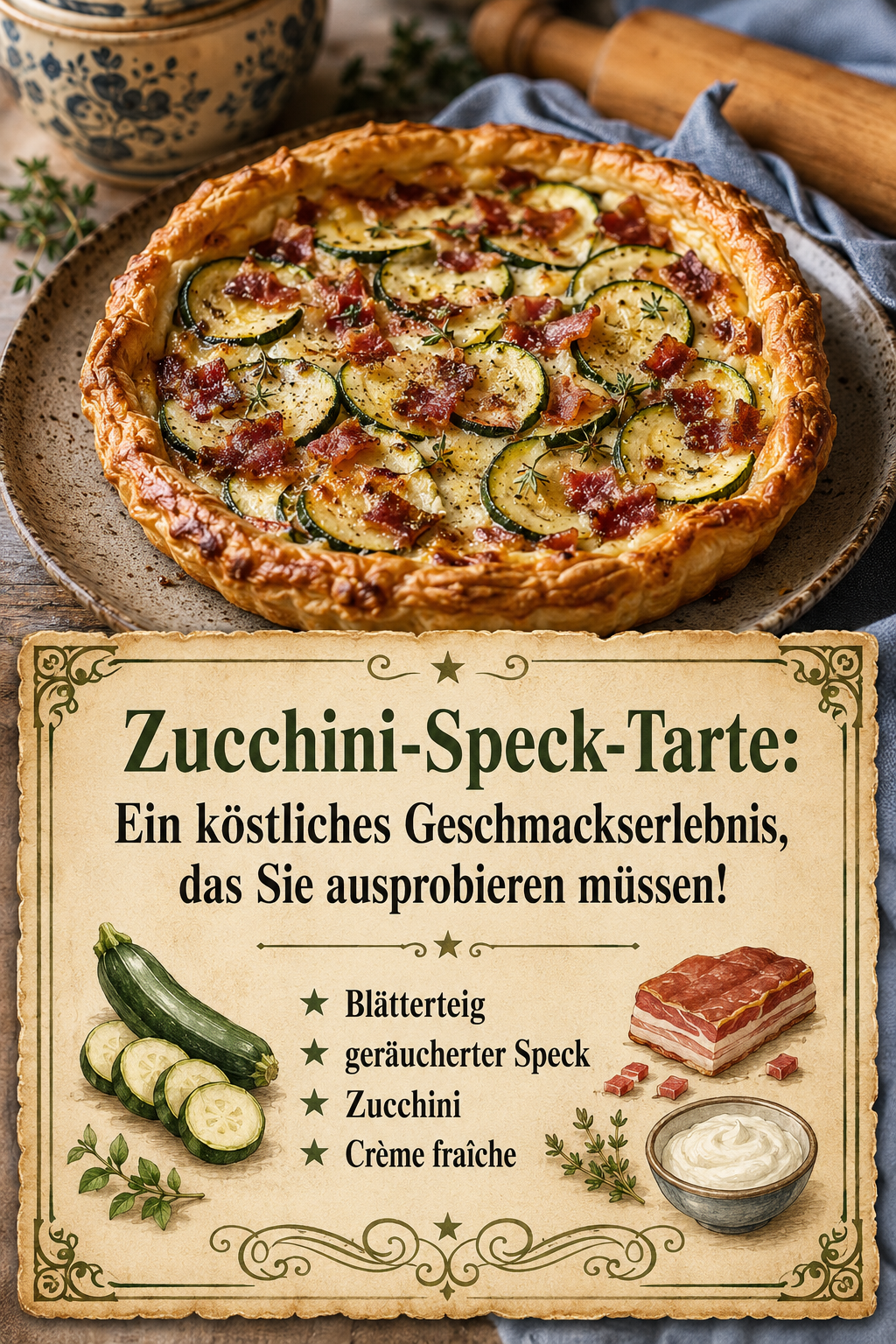 Zucchini-Speck-Tarte: Ein köstliches Geschmackserlebnis, das Sie ausprobieren müssen!