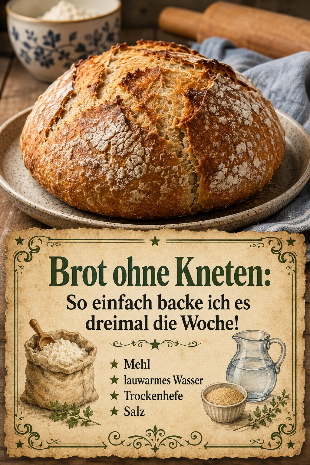 Brot ohne Kneten: So einfach backe ich es dreimal die Woche!