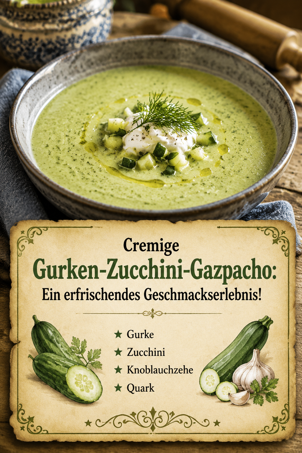 Cremige Gurken-Zucchini-Gazpacho: Ein erfrischendes Geschmackserlebnis!