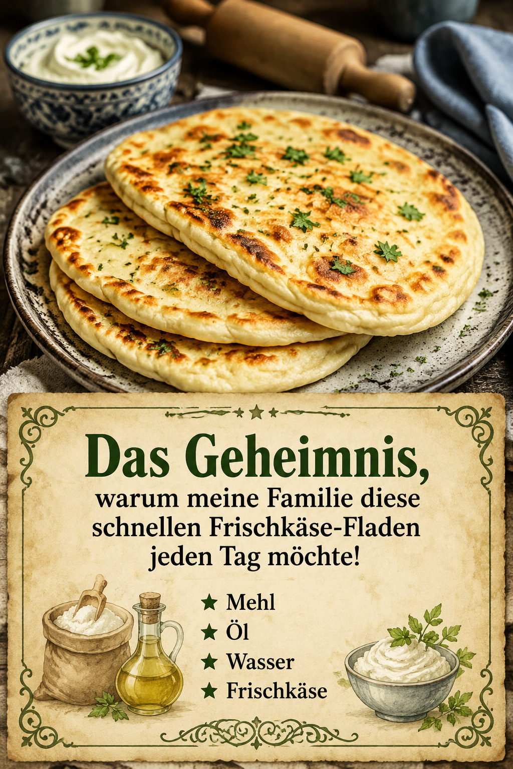 Das Geheimnis, warum meine Familie diese schnellen Frischkäse-Fladen jeden Tag möchte!