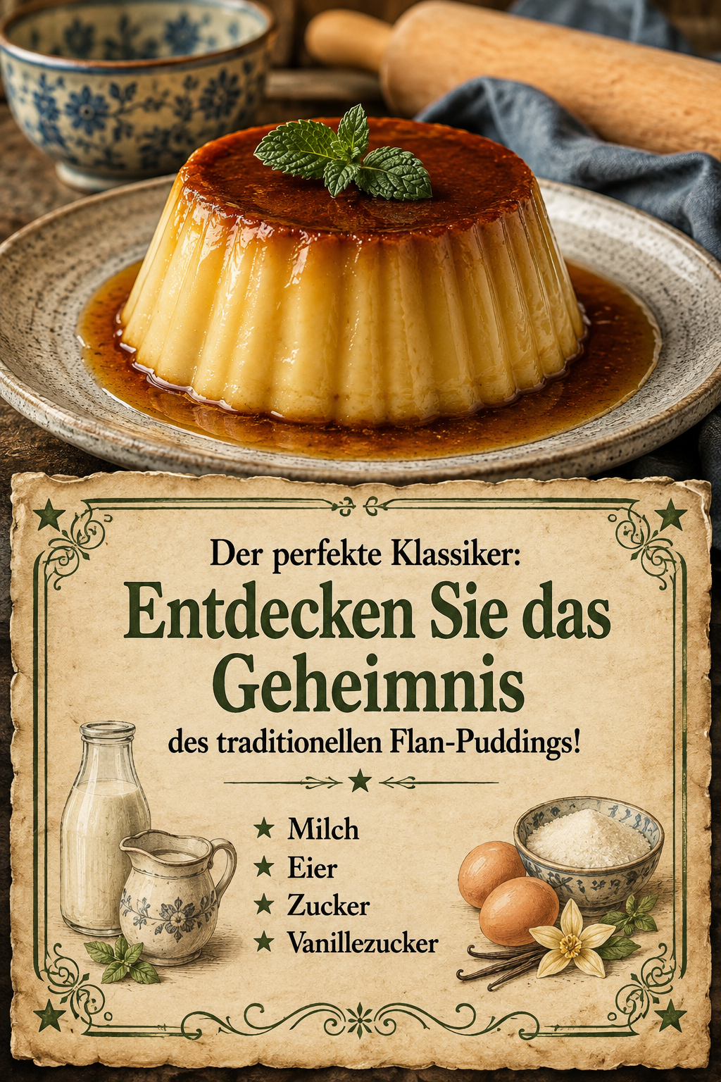 Der perfekte Klassiker: Entdecken Sie das Geheimnis des traditionellen Flan-Puddings!