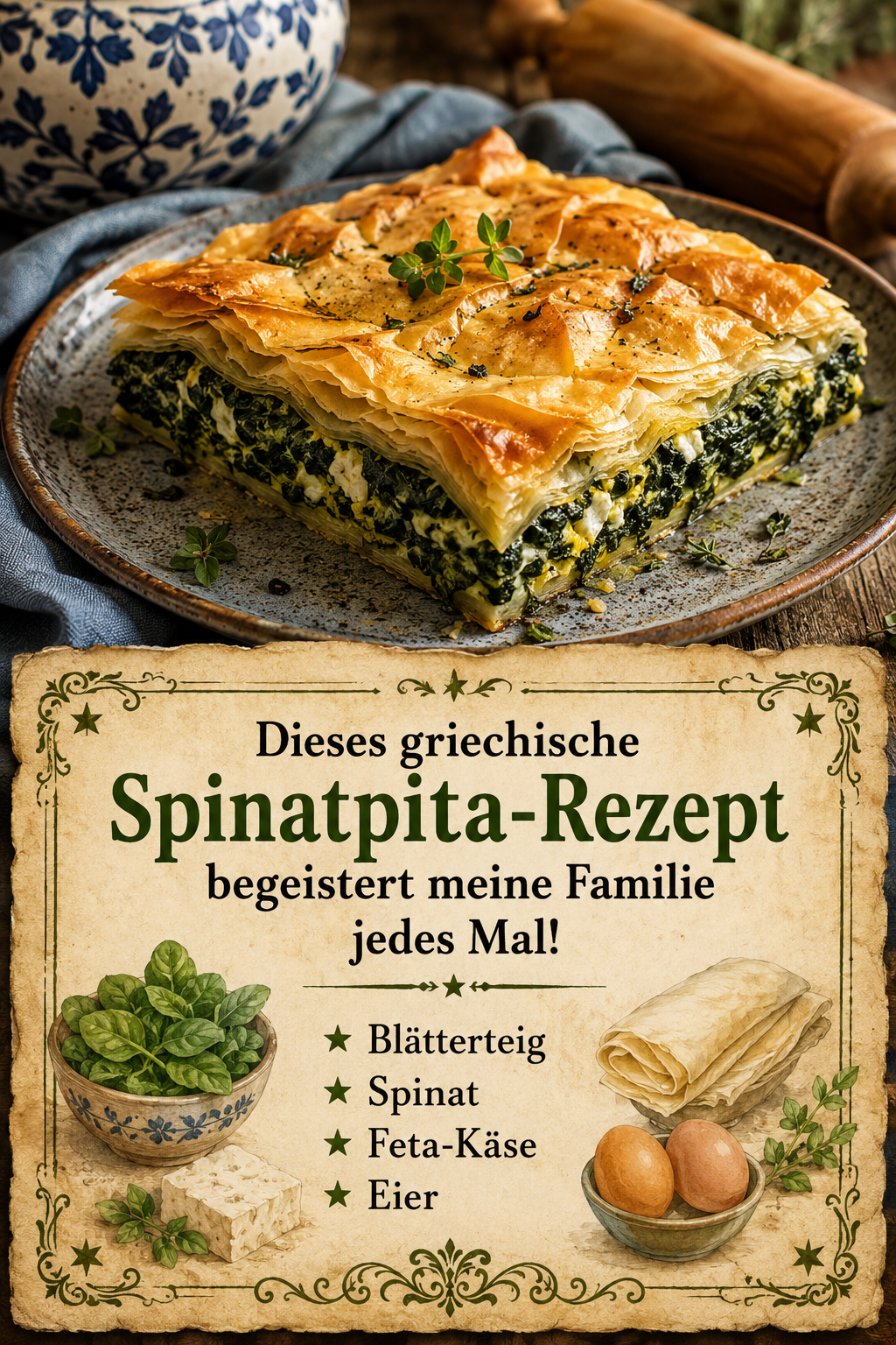 Dieses griechische Spinatpita-Rezept begeistert meine Familie jedes Mal!