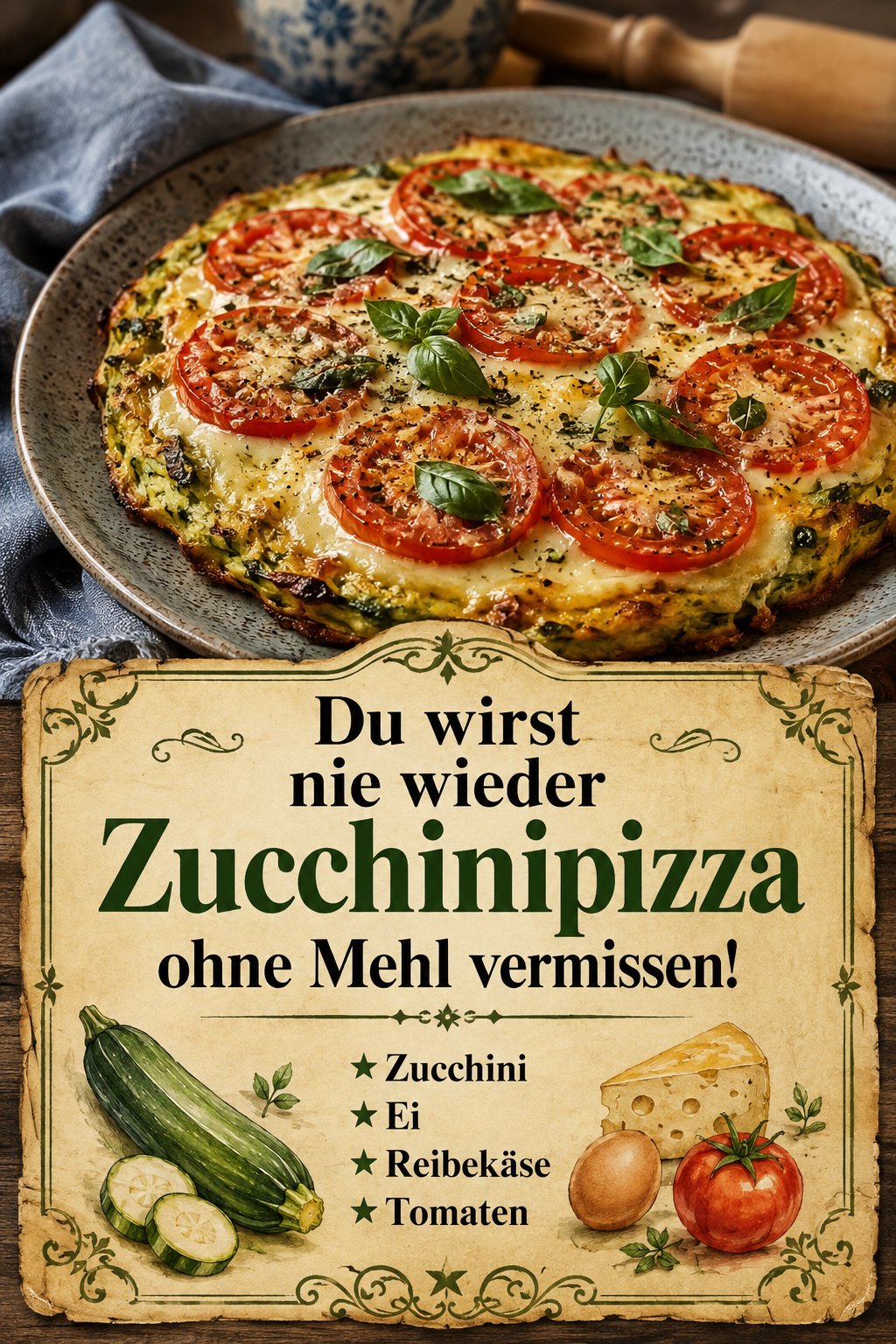 Du wirst nie wieder Zucchinipizza ohne Mehl vermissen!