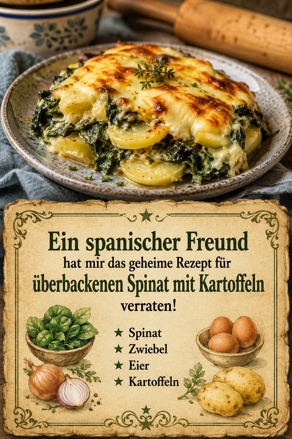 Ein spanischer Freund hat mir das geheime Rezept für überbackenen Spinat mit Kartoffeln verraten!