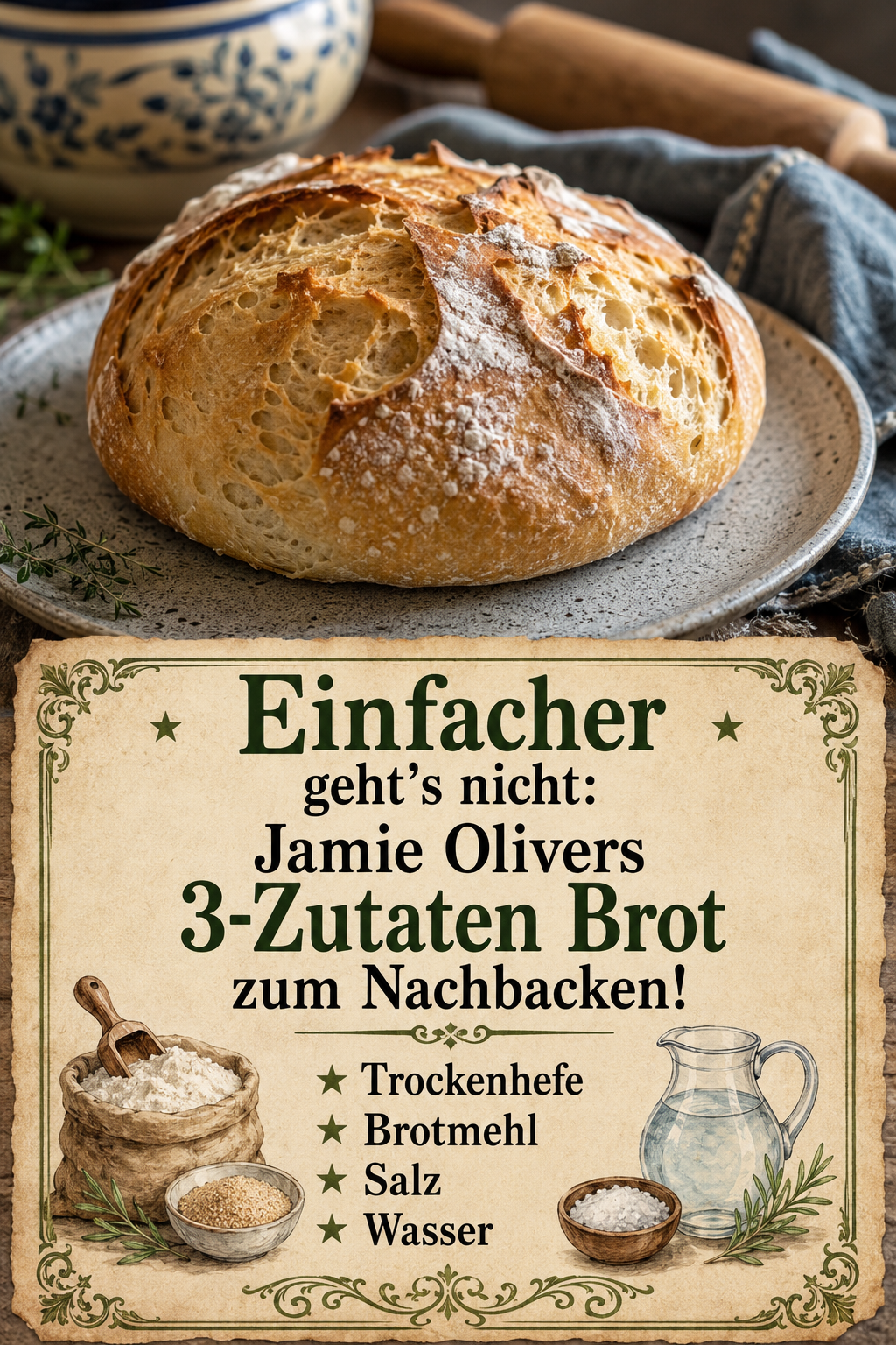 Einfacher geht's nicht: Jamie Olivers 3-Zutaten Brot zum Nachbacken!