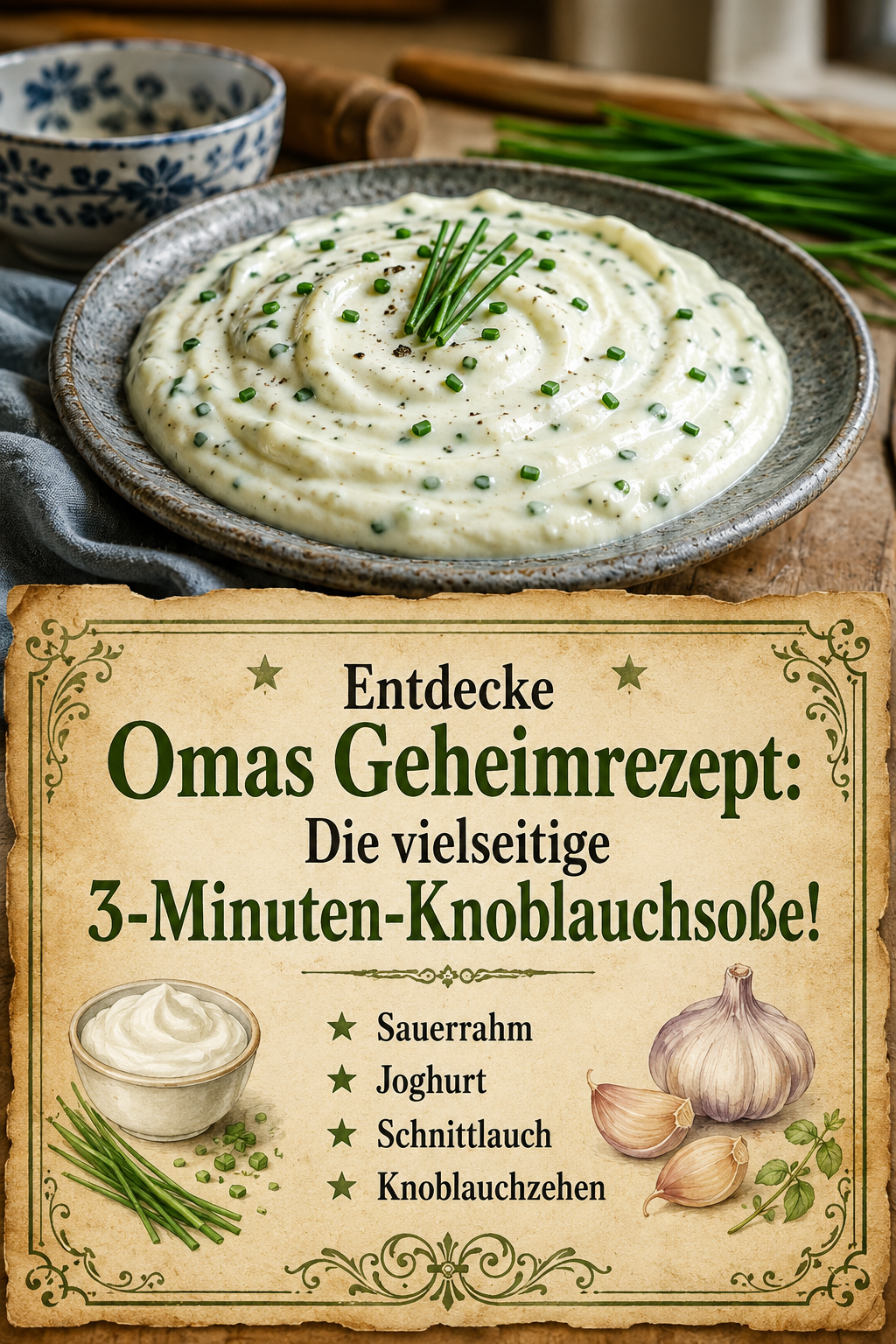 Entdecke Omas Geheimrezept: Die vielseitige 3-Minuten-Knoblauchsoße!