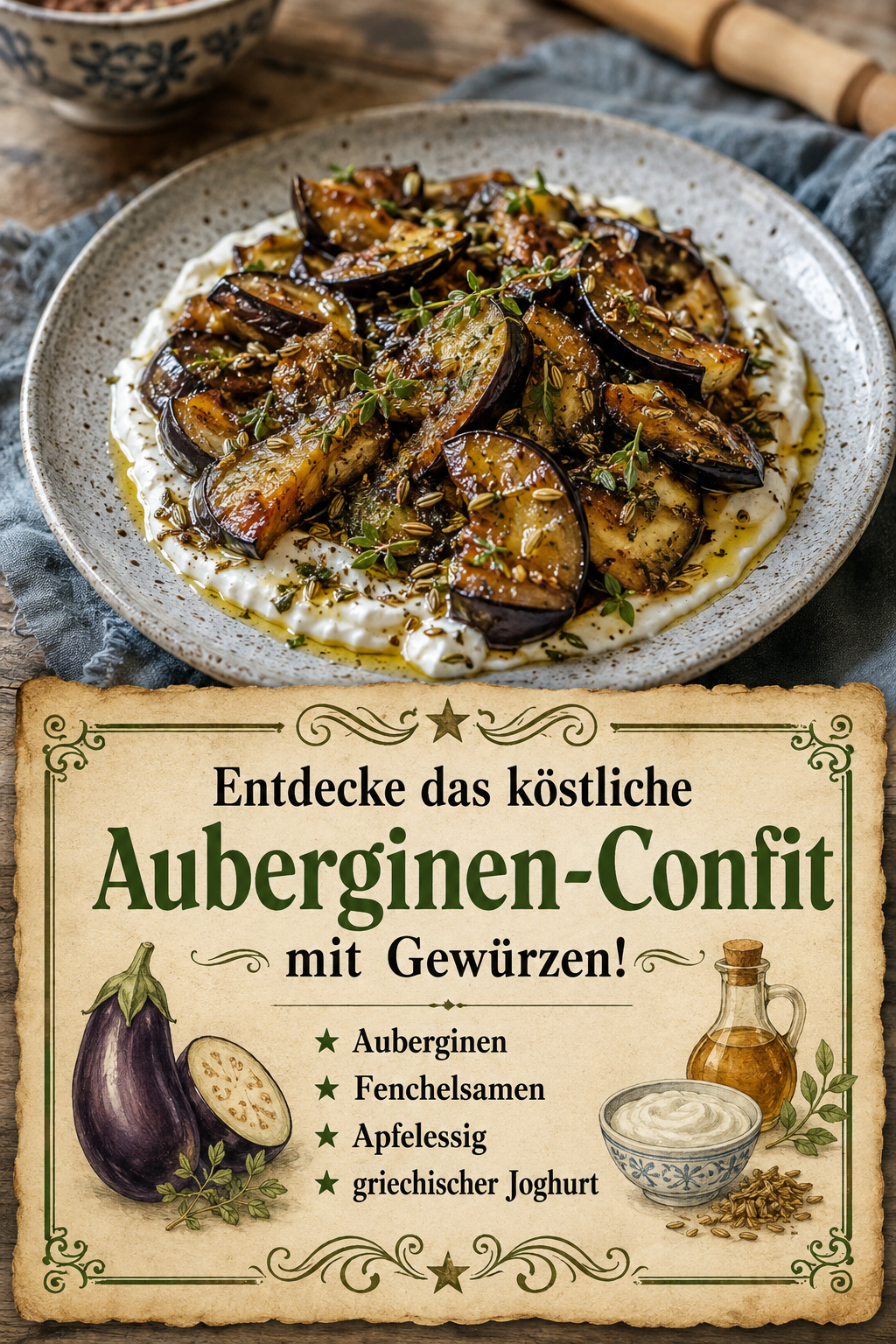 Entdecke das köstliche Auberginen-Confit mit Gewürzen!
