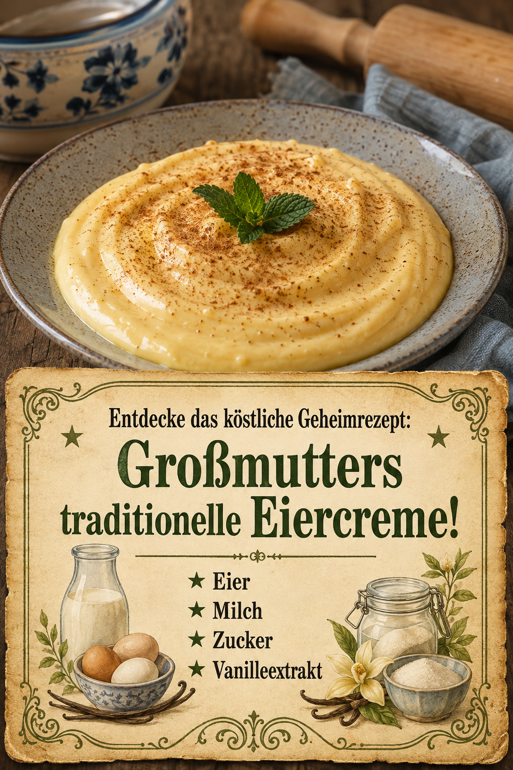 Entdecke das köstliche Geheimrezept: Großmutters traditionelle Eiercreme!