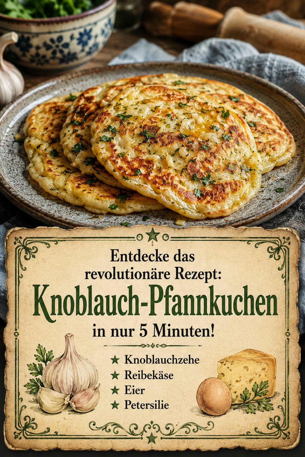 Entdecke das revolutionäre Rezept: Knoblauch-Pfannkuchen in nur 5 Minuten!