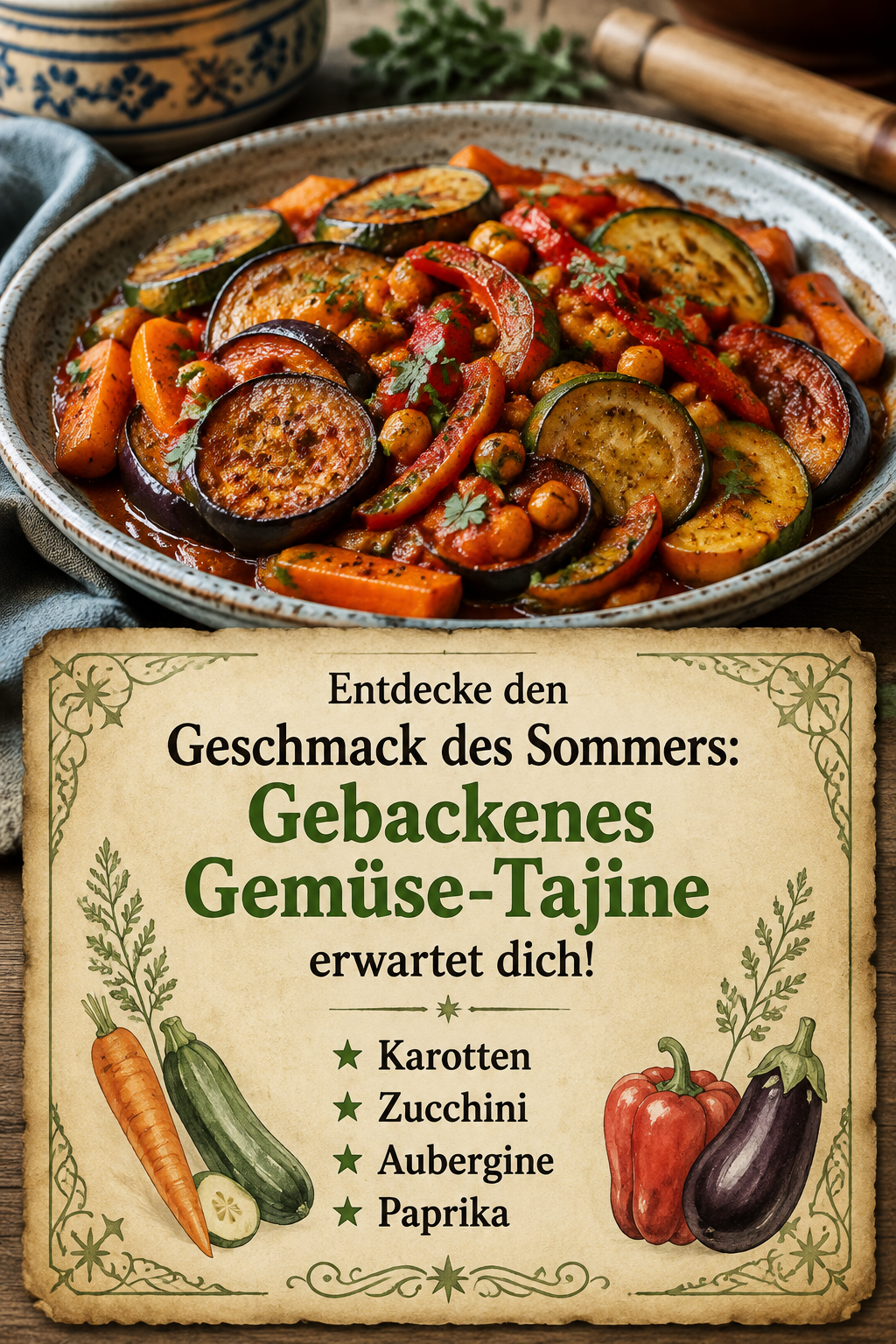 Entdecke den Geschmack des Sommers: Gebackenes Gemüse-Tajine erwartet dich!
