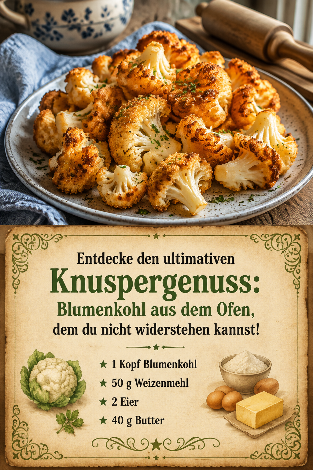 Entdecke den ultimativen Knuspergenuss: Blumenkohl aus dem Ofen, dem du nicht widerstehen kannst!