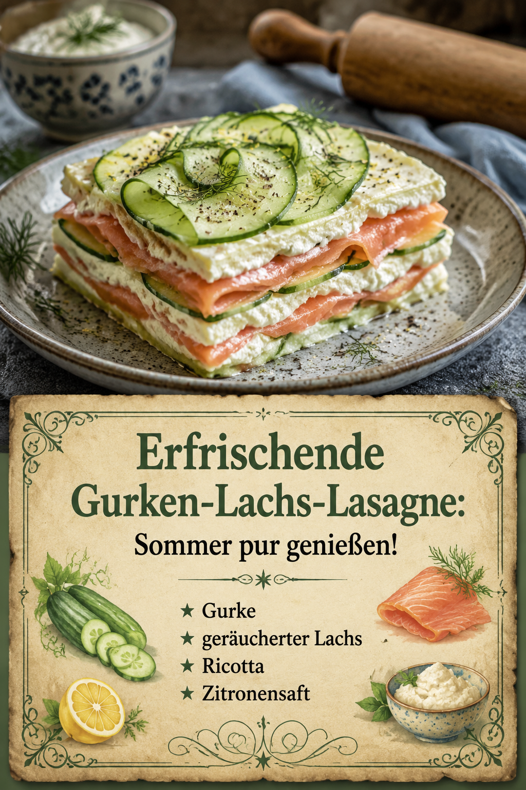 Erfrischende Gurken-Lachs-Lasagne: Sommer pur genießen!