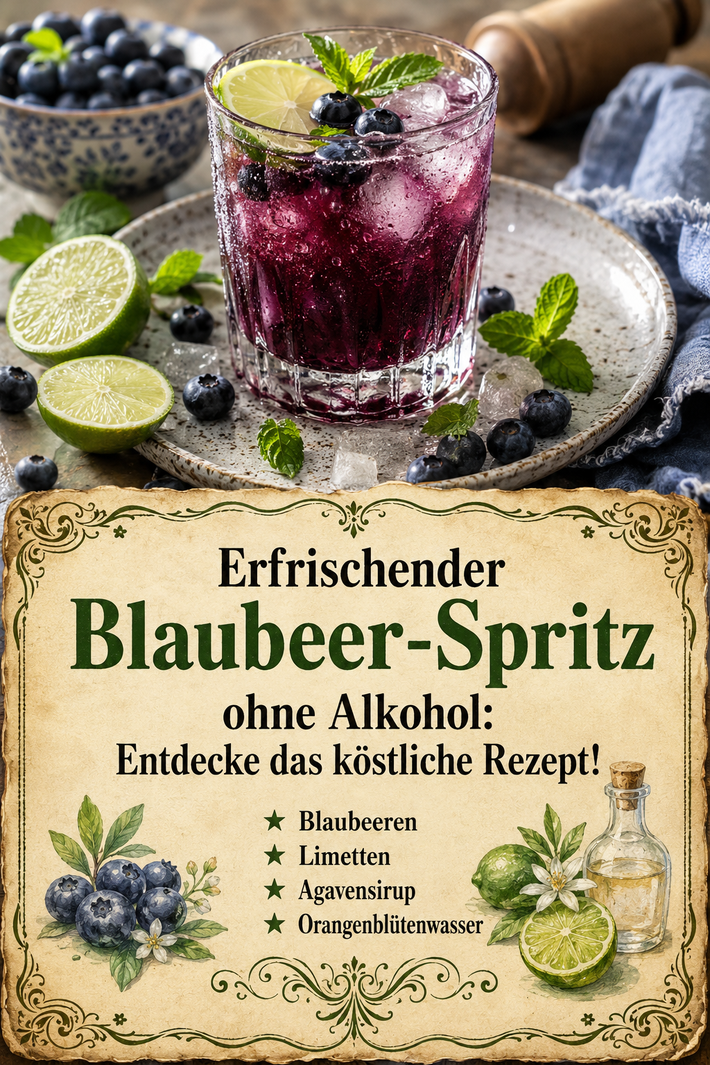 Erfrischender Blaubeer-Spritz ohne Alkohol: Entdecke das köstliche Rezept!