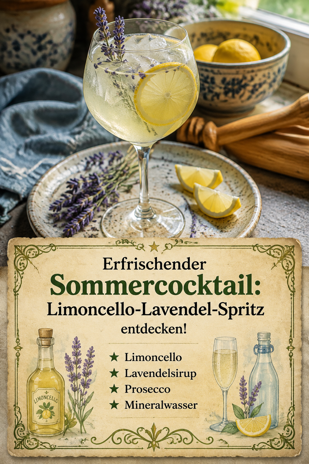 Erfrischender Sommercocktail: Limoncello-Lavendel-Spritz entdecken!