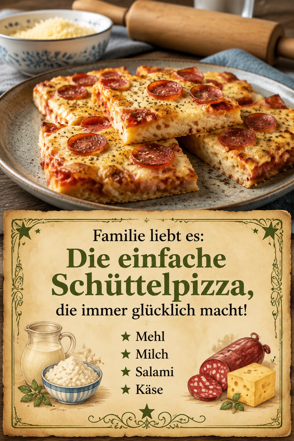 Familie liebt es: Die einfache Schüttelpizza, die immer glücklich macht!