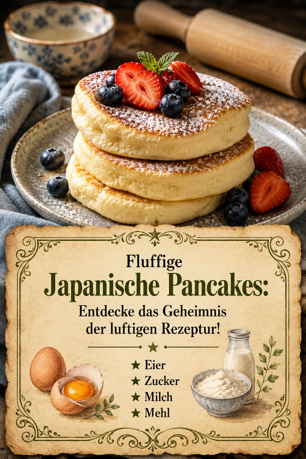 Fluffige Japanische Pancakes: Entdecke das Geheimnis der luftigen Rezeptur!