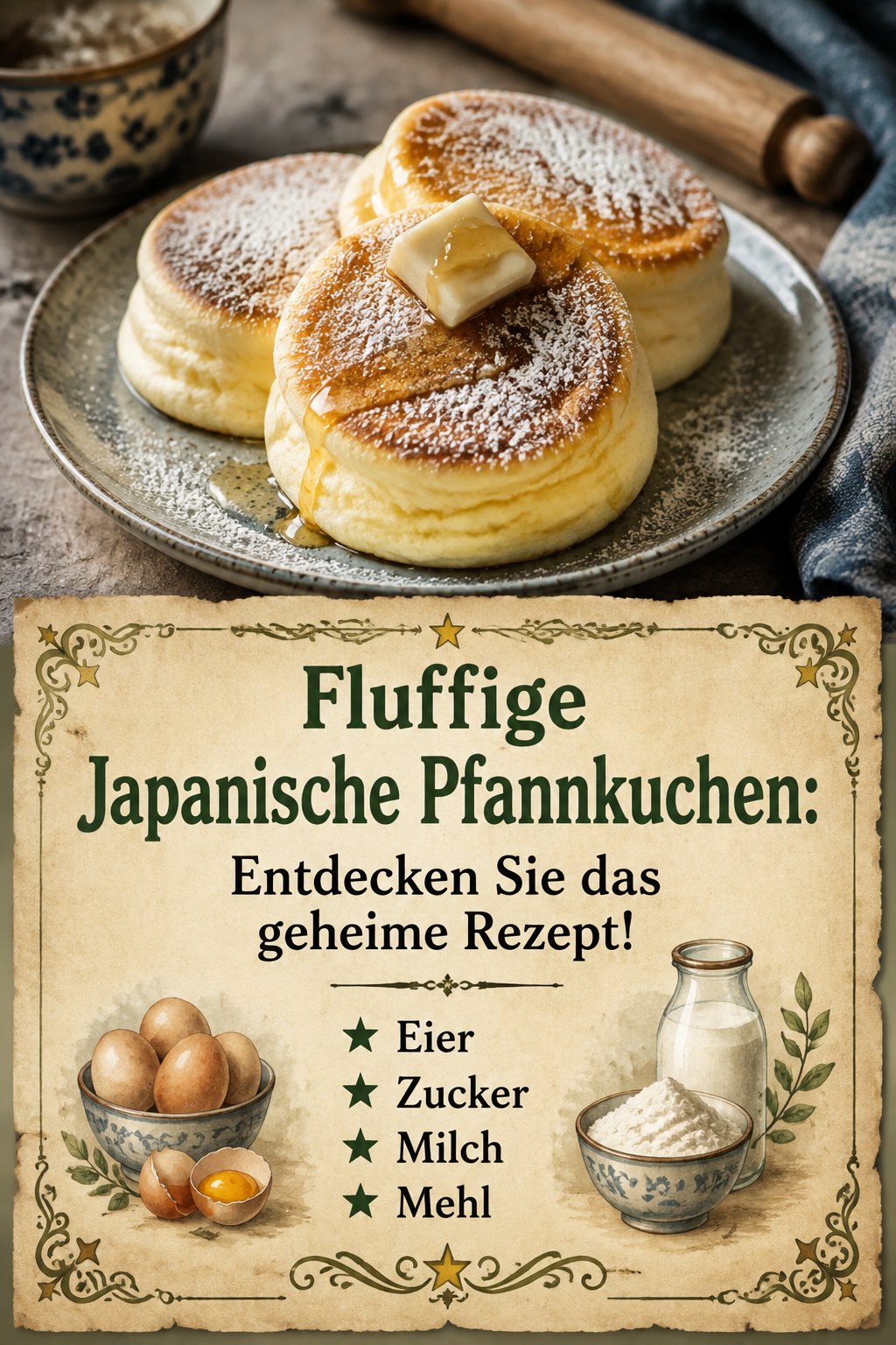 Fluffige Japanische Pfannkuchen: Entdecken Sie das geheime Rezept!